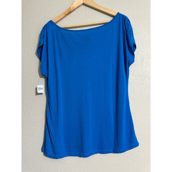 Disney Parks Star Wars Galaxy Edge Blue Cap Sleeve Tee Large - Picture 4 of 4